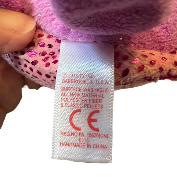 Ty Beanie Boo Slow-Poke Turtle Plush Pink Purple 2014 Stuffed Animal Toy - Picture 10 of 10